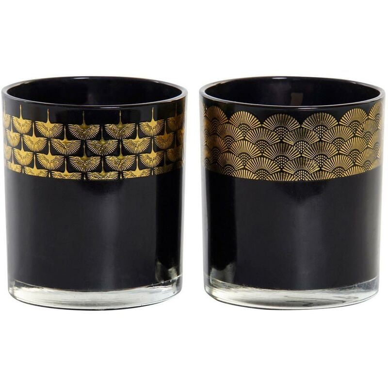 

Vela DKD Home Decor Negro (2 pcs) (8 x 8 x 9 cm)