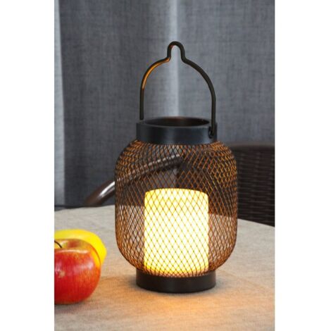 Vela exter. 14,5 x 19cm solar efecto vela metal y plastico n