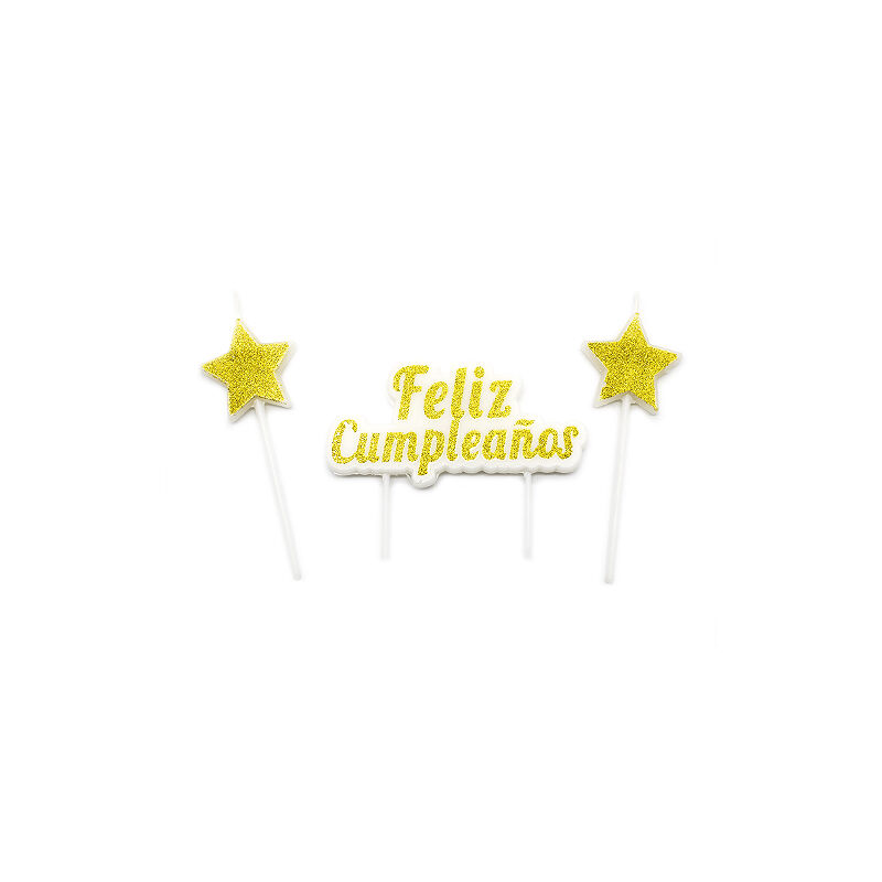 

Vela feliz cumpleaños 5 cm Dorado