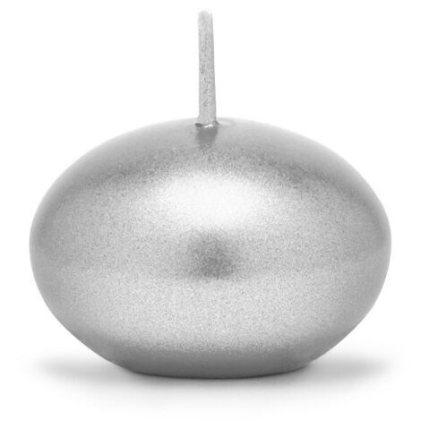 Vela flotante metálica color plata 4 cm (1 paquete / 50 uds.)