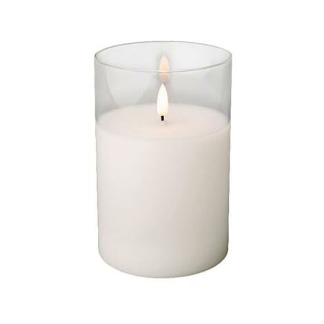 Vela led con vaso de cristal 10xh-15 cm. -