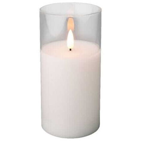 Vela LED de cristal, decorativa, blanca, 15 cm