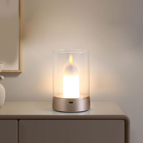 Vela LED eléctrica con control gestual, sensor de movimiento y batería recargable integrada para decoración del hogar.