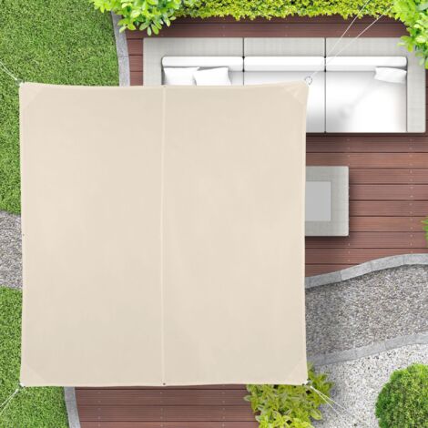Vela ombreggiante beige con protezione uv per patio e balcone