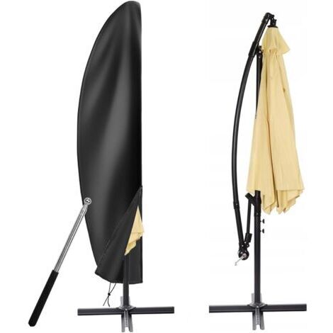Vela ombreggiante con palo, impermeabile e resistente ai raggi UV, ideale per balcone, 265 x 40 x 70 x 50 cm