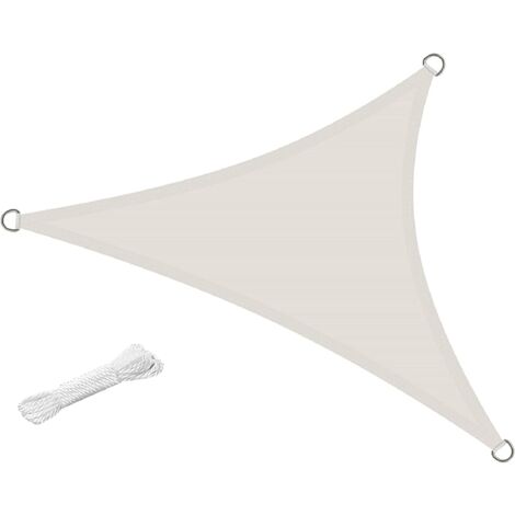 Vela Ombreggiante Impermeabile Protezione Anti Raggi UV Tenda Telo Tenda da Sole a Vela per Esterno (5x5x5 MT, ECRÙ)
