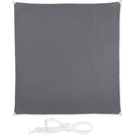 Vela ombreggiante quadrata 2 x 2 m grigia 130002929