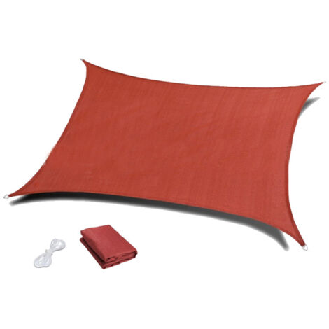 Vela ombreggiante rettangolare 3 x 3 m, Anti-UV per terrazzo, giardino, prato, attività all'aria aperta, Colore Terracotta