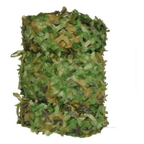 Vela ombreggiante rettangolare 3x8m in rete mimetica verde, design mimetico