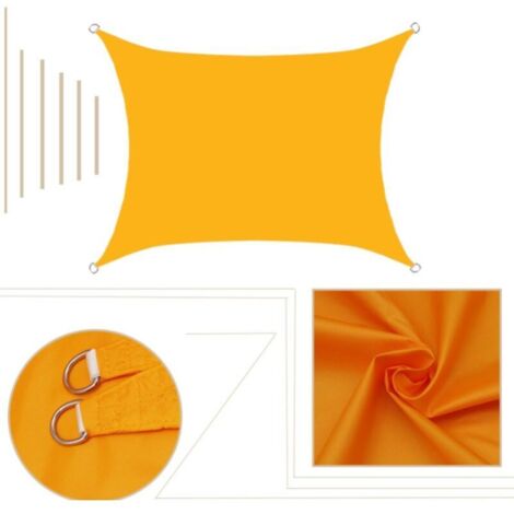 Vela ombreggiante rettangolare gialla 2x3 m per esterni, tendalino da giardino, protezione UV