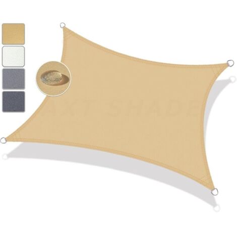 Vela ombreggiante rettangolare impermeabile 2x3 m con protezione UV per giardino e terrazzo - Sabbia