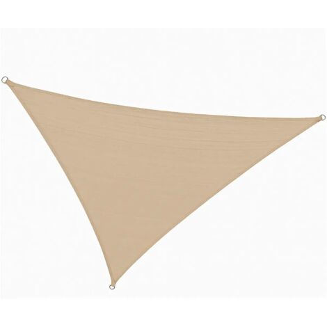 Vela Ombreggiante Triangolare Beige 3,6x3,6x3,6 m con Anelli in Acciaio