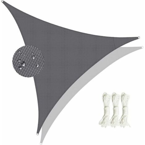 Vela ombreggiante triangolare impermeabile, telo ombreggiante con protezione UV al 95%, vela ombreggiante resistente agli strappi, per terrazza, balcone, giardino, pergolato (triangolo 3x3x3 m)