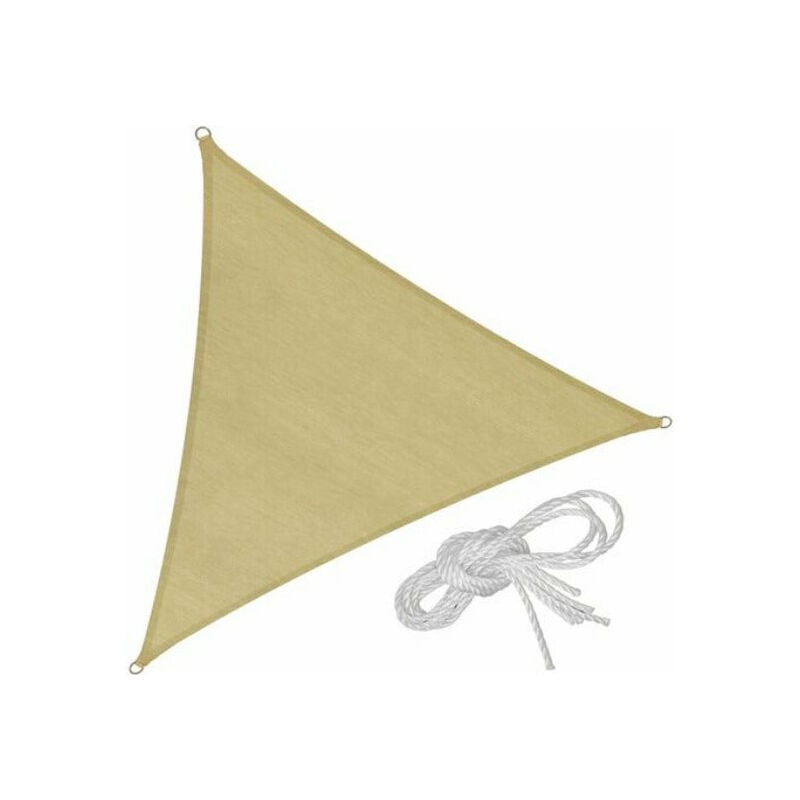 Vela ombreggiante triangolare in poliestere 185 gr 5x5x5 metri Positano - Beige