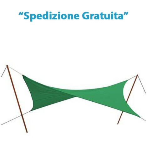 VELA OMBREGGIANTE TRIANGOLARE STARS PE VERDE GR/MQ 180 MT 5,0X5,0X5,0 + POLIECO