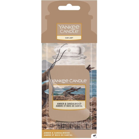 Vela para coche Yankee Candle, fragancia individual para coche, ámbar y sándalo, 15 g