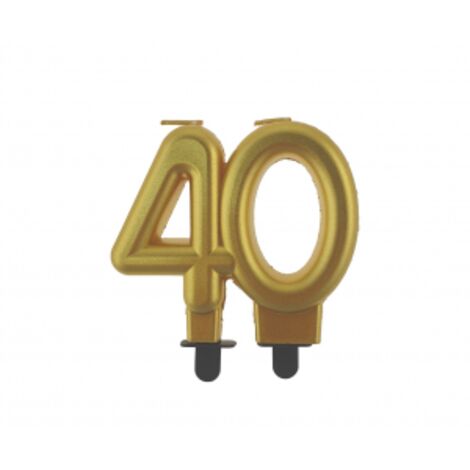 Vela para tarta de 40 cumpleaños, número "40"