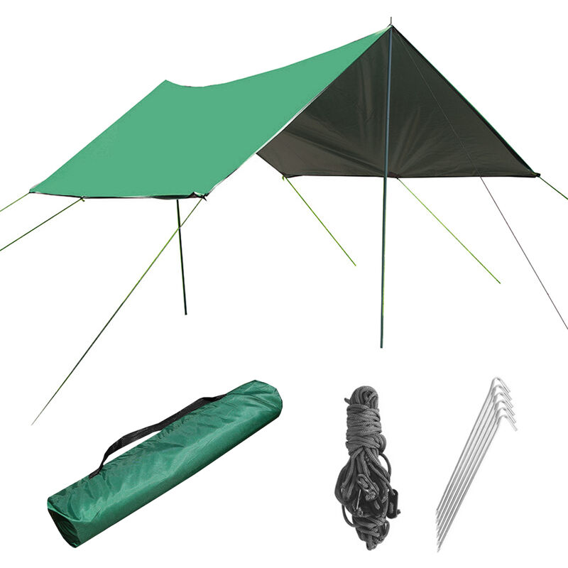 

Vela parasol multifuncional para exteriores, toldo rectangular,Verde militar, Modo B