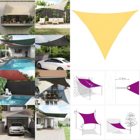 Vela Parasole 160 g/m² Beige 3x3x4,2 m in HDPE - Ombreggiatura - Protezione dal sole