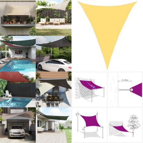 Vela Parasole 160 g/m² Beige 4x5x5 m in HDPE - Protezione dal sole - Ombreggiatura esterna