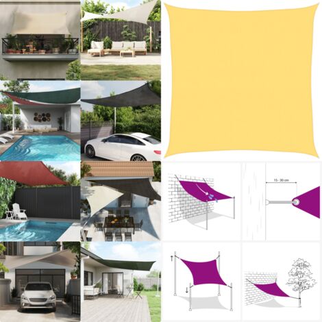 Vela Parasole 160 g/m² Beige 5x5 m in HDPE - Protezione dal sole - Ombreggiatura esterna