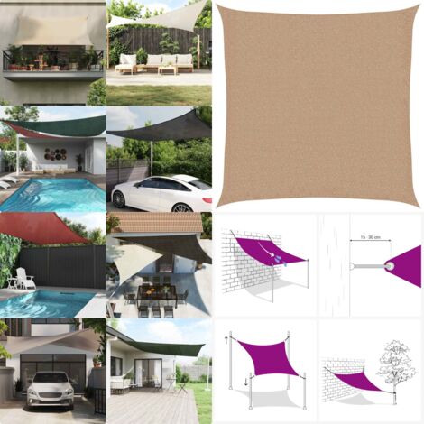 Vela Parasole 160 g/m² Grigio Talpa 3x3 m in HDPE - Parasole in HDPE - Protezione UV