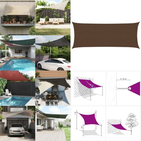 Vela Parasole 160 g/m² Marrone 2x4,5 m in HDPE - Parasole HDPE - Protezione UV