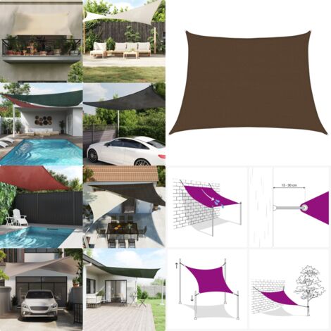 Vela Parasole 160 g/m² Marrone 4/5x3 m in HDPE - Parasole in HDPE - Protezione UV