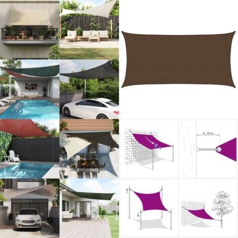 Vela Parasole 160 g/m² Marrone 4x7 m in HDPE - Parasole in HDPE - Protezione dal sole