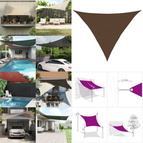 Vela Parasole 160 g/m² Marrone 5x5x6 m in HDPE - Parasole in HDPE - Protezione UV