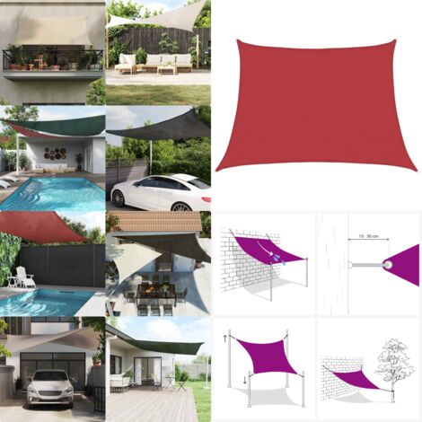 Vela Parasole 160 g/m² Rossa 4/5x3 m in HDPE - Parasole in HDPE - Protezione dal sole