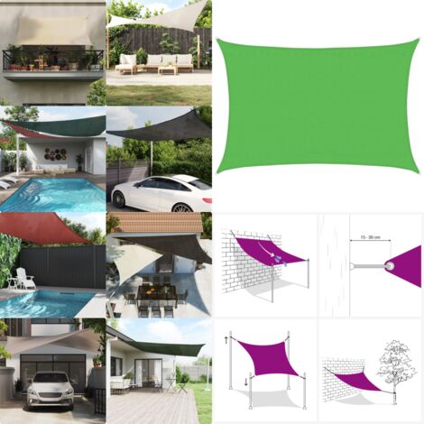 Vela Parasole 160 g/m² Verde Chairo 3,5x4,5 m in HDPE - Parasole in HDPE - Ombrellone verde chiaro
