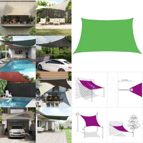 Vela Parasole 160 g/m² Verde Chiaro 3/4x2 m in HDPE - Parasole - Protezione dal sole
