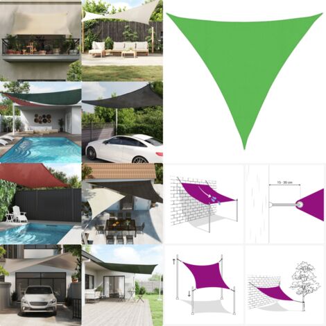 Vela Parasole 160 g/m² Verde Chiaro 4x4x4 m in HDPE - Protezione UV - Ombrellone triangolare