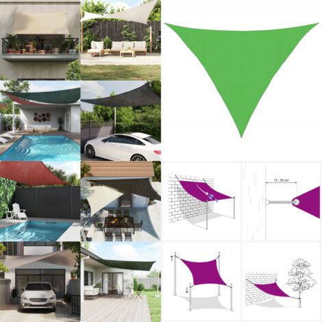 Vela Parasole 160 g/m² Verde Chiaro 4x4x5,8 m in HDPE - Parasole in HDPE - Protezione UV
