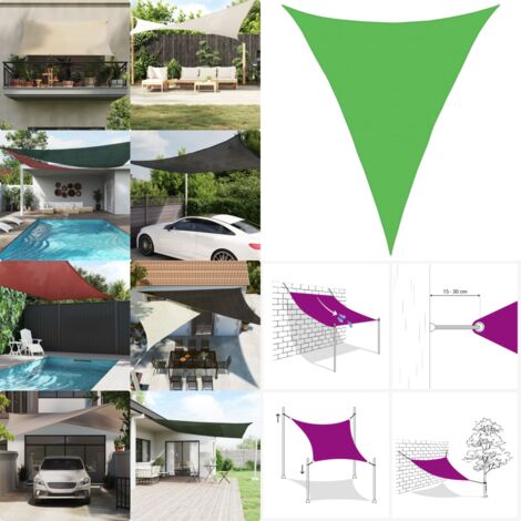 Vela Parasole 160 g/m² Verde Chiaro 5x6x6 m in HDPE - Parasole in HDPE - Protezione UV