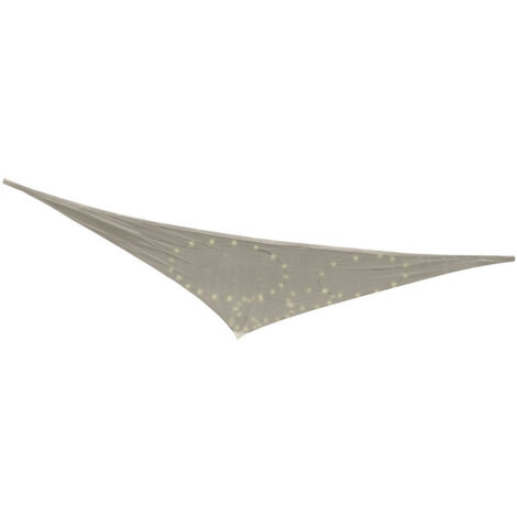 Vela parasole Grigio 3 x 3 x 3 m Luce LED Esterno Solare Tenda