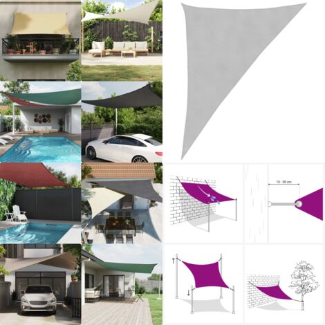 Vela Parasole Grigio Chiaro 4x5x6,4 m 100% Poliestere Oxford - Ombrelli da piscina - Ombrelli da patio