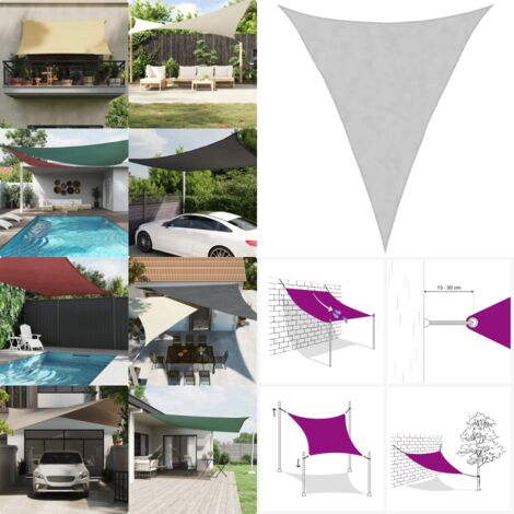Vela Parasole Grigio Chiaro 5x6x6 m 100% Poliestere Oxford - Ombreggiante - Parasole