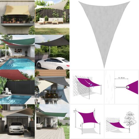 Vela Parasole Grigio Chiaro 5x7x7 m 100% Poliestere Oxford - Ombreggiante - Parasole