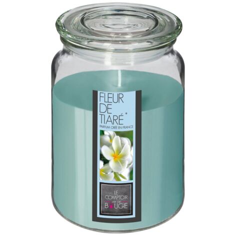 VELA PERFUMADA CON FLOR TIARE 510G D. 10 x H. 14,5 cm