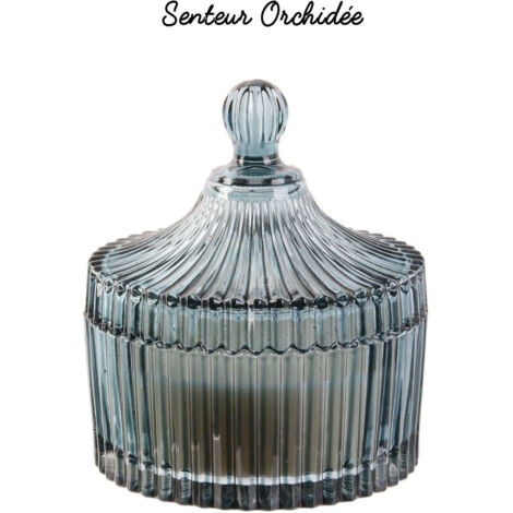 Vela perfumada, cristal de Bohemia, ORQUÍDEA verde