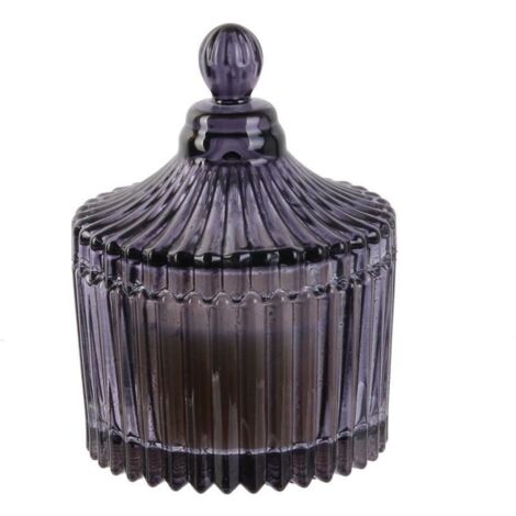 VELA PERFUMADA de cristal de bohemia, color gris Musc