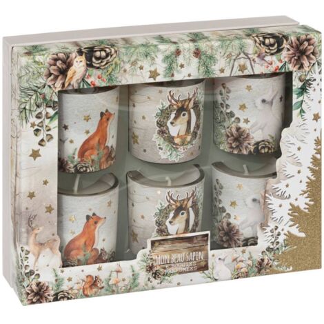 Vela perfumada Tarro de madera para velas 45g x6 - Feeric lights & christmas