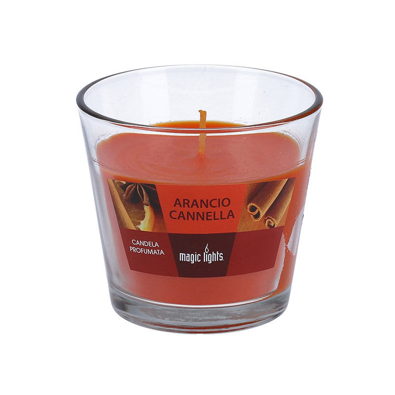 

MAGIC LIGHTS Vela perfumada vaso vidrio naranja-canela 150gr. magic lights