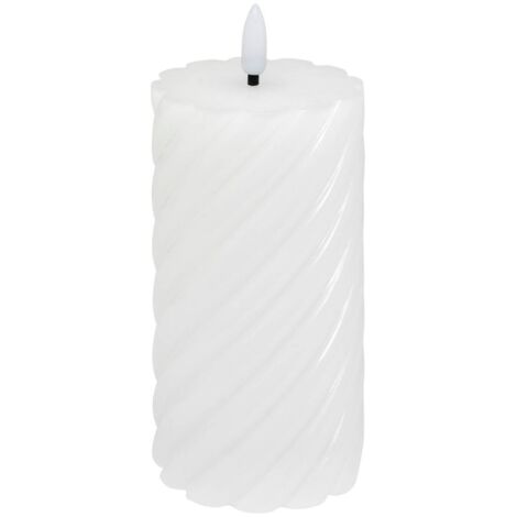 Vela redonda LED Aloe twist 7x13cm blanca - Atmosphera créateur d'intérieur