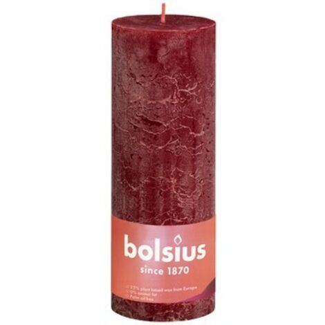 Vela rústica de pilar 190/68 Terciopelo rojo brillante