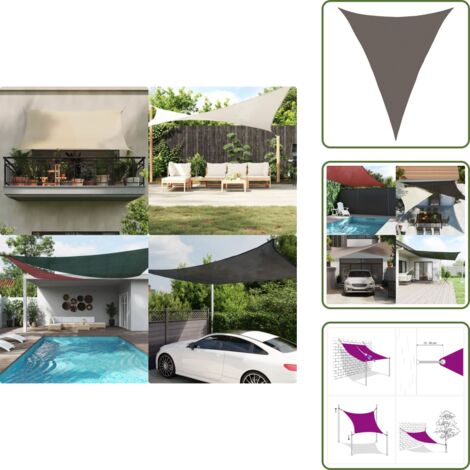 Vela solare - vidaXL Vela Parasole 160 g/m² Antracite 4x5x5 m in HDPE - Protezione UV