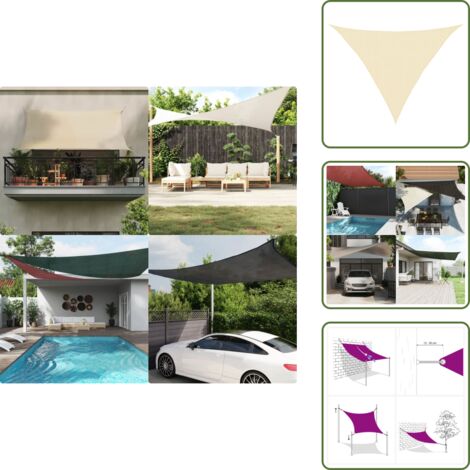 Vela solare - vidaXL Vela Parasole 160 g/m² Crema 2,5x2,5x3,5 m in HDPE - Protezione UV