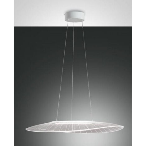 VELA SOSPENSIONE BIANCA L.78X55CM. A LED 3000K - 40W - 5400 lm DIMMERABILE